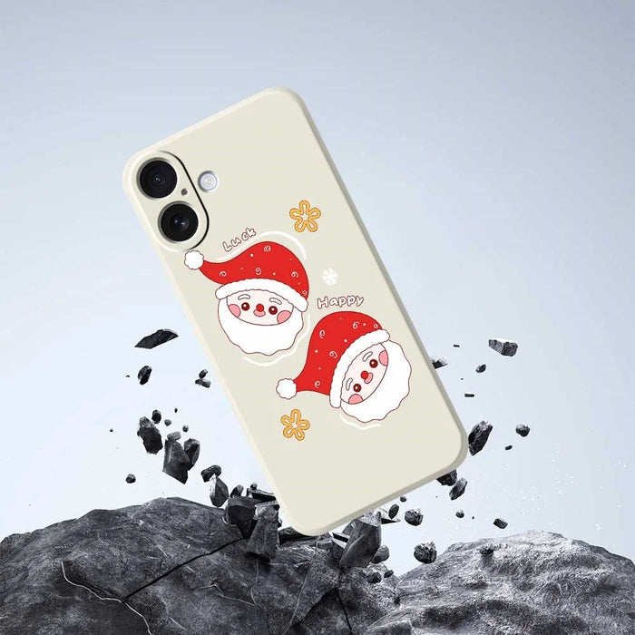 For iPhone 17 Case Cute Santa Claus Pattern Printing Straight Edge TPU Phone Back Cover - Green - 5
