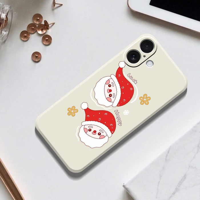 For iPhone 17 Case Cute Santa Claus Pattern Printing Straight Edge TPU Phone Back Cover - Green - 6