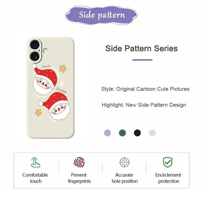 For iPhone 17 Case Cute Santa Claus Pattern Printing Straight Edge TPU Phone Back Cover - Green - 7