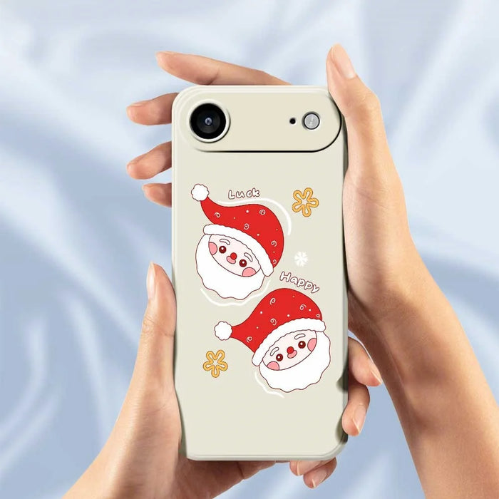 For iPhone Air Case Cute Santa Claus Pattern Printing Straight Edge TPU Phone Back Cover - Beige - 4