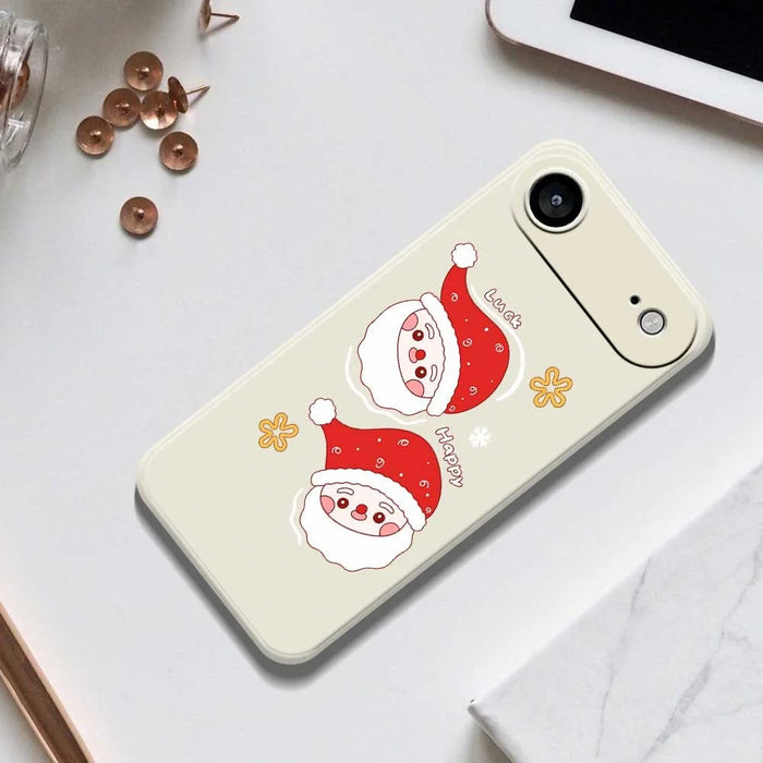 For iPhone Air Case Cute Santa Claus Pattern Printing Straight Edge TPU Phone Back Cover - Beige - 6