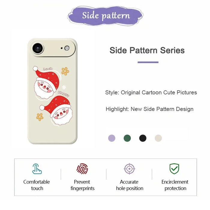 For iPhone Air Case Cute Santa Claus Pattern Printing Straight Edge TPU Phone Back Cover - Beige - 7