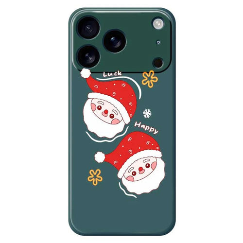 For iPhone 18 Pro / 17 Pro Case Cute Santa Claus Pattern Printing Straight Edge TPU Phone Back Cover - Green - 1