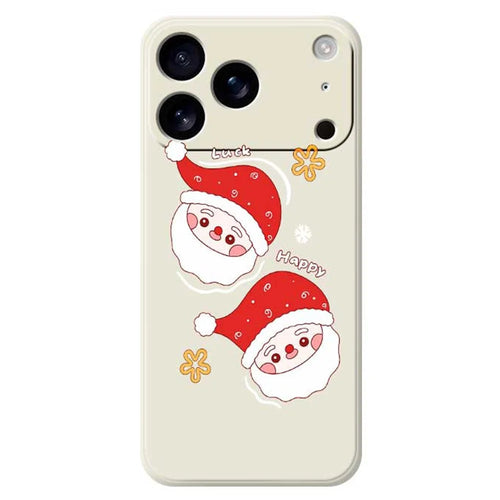 For iPhone 18 Pro Max / 17 Pro Max Case Cute Santa Claus Pattern Printing Straight Edge TPU Phone Back Cover - Beige - 1