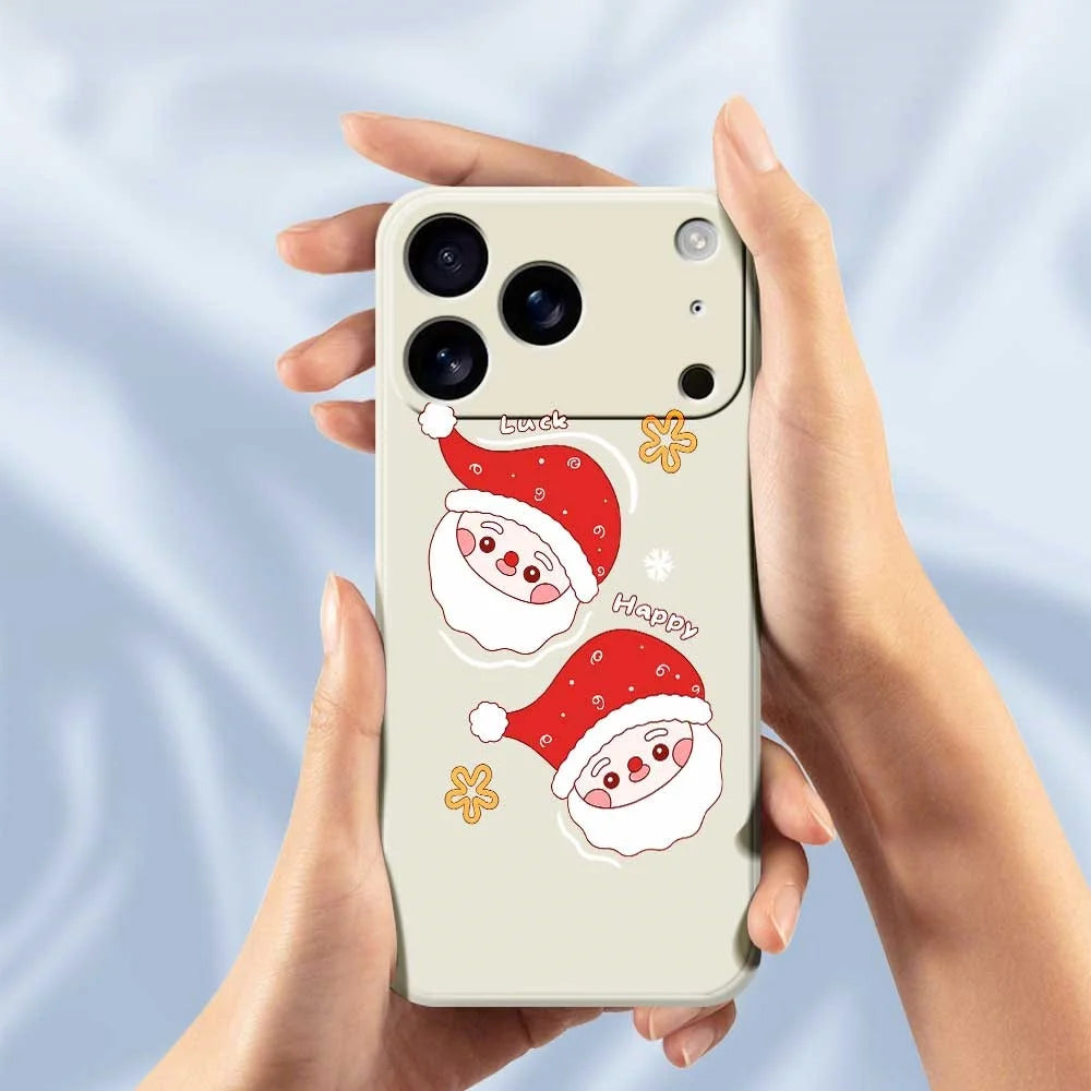 For iPhone 18 Pro Max / 17 Pro Max Case Cute Santa Claus Pattern Printing Straight Edge TPU Phone Back Cover - Beige - 4