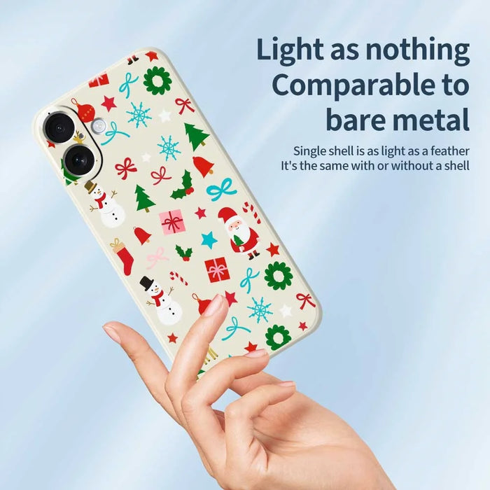 For iPhone 17 Case Christmas Decorations Pattern Printing Straight Edge TPU Phone Back Cover - Beige - 3