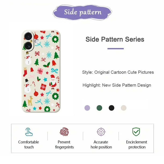 For iPhone 17 Case Christmas Decorations Pattern Printing Straight Edge TPU Phone Back Cover - Beige - 7