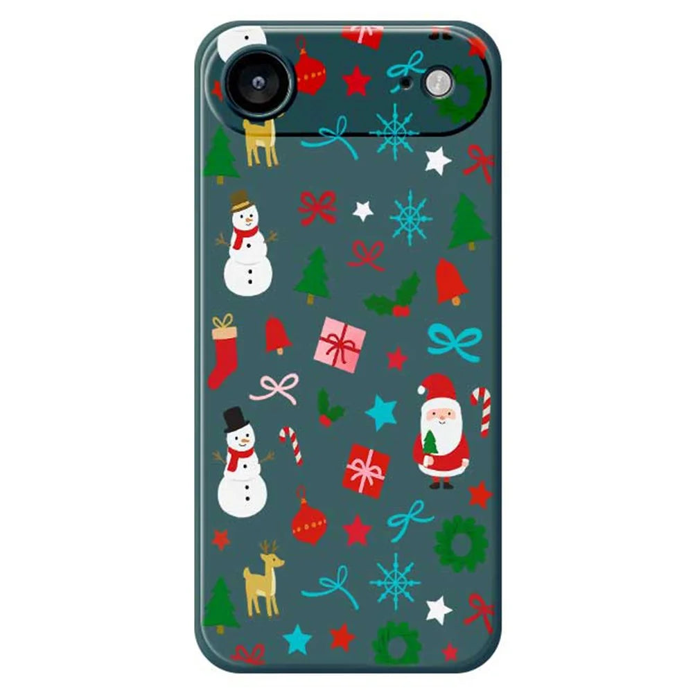 For iPhone Air Case Christmas Decorations Pattern Printing Straight Edge TPU Phone Back Cover - Green - 1