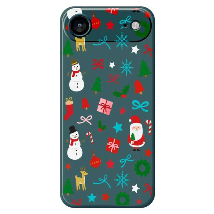 For iPhone Air Case Christmas Decorations Pattern Printing Straight Edge TPU Phone Back Cover - Green - 1
