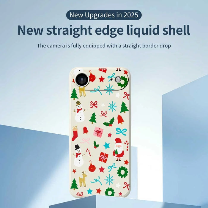 For iPhone Air Case Christmas Decorations Pattern Printing Straight Edge TPU Phone Back Cover - Green - 2