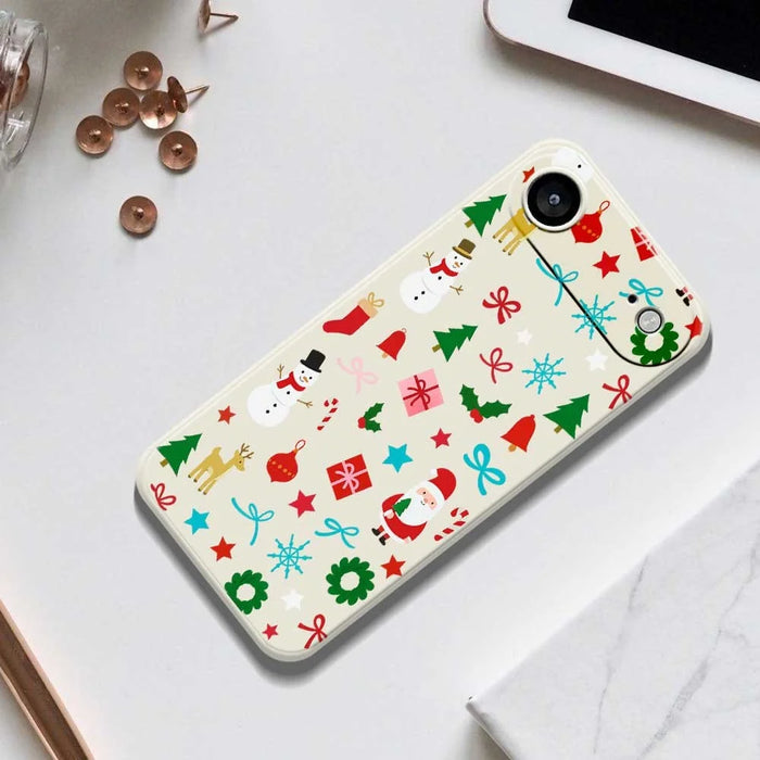 For iPhone Air Case Christmas Decorations Pattern Printing Straight Edge TPU Phone Back Cover - Green - 6