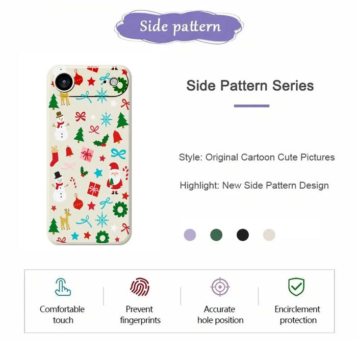 For iPhone Air Case Christmas Decorations Pattern Printing Straight Edge TPU Phone Back Cover - Green - 7