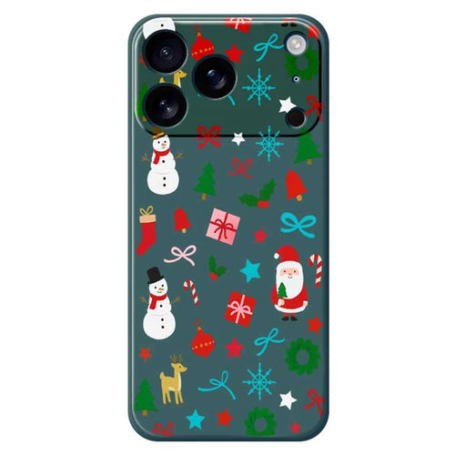 For iPhone 18 Pro / 17 Pro Case Christmas Decorations Pattern Printing Straight Edge TPU Phone Back Cover - Green - 1