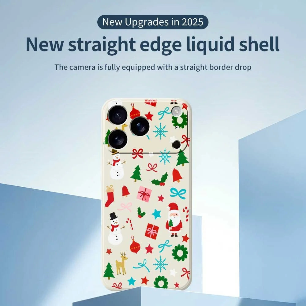 For iPhone 18 Pro / 17 Pro Case Christmas Decorations Pattern Printing Straight Edge TPU Phone Back Cover - Green - 2