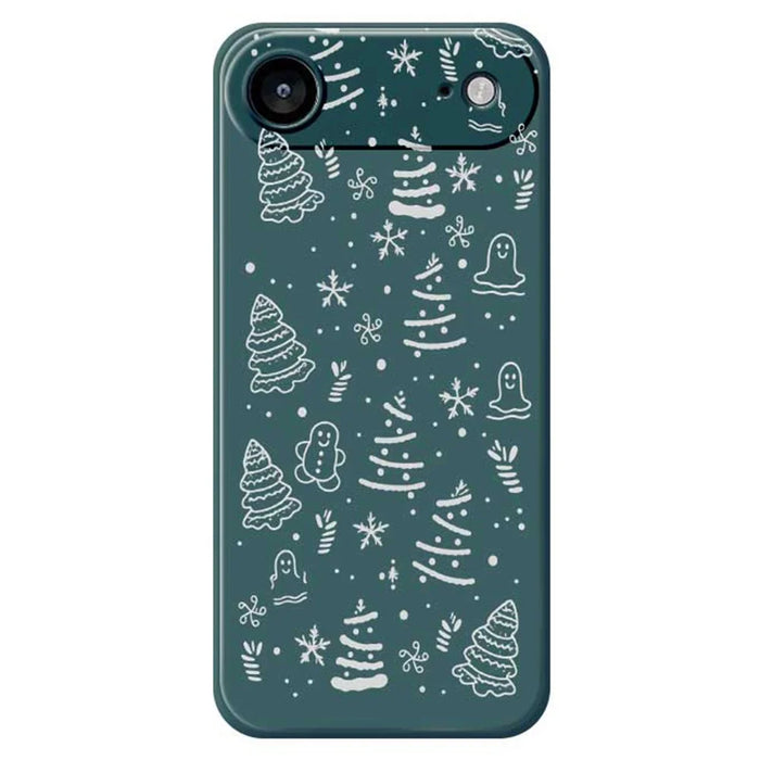 For iPhone Air Case Snowflake Gingerbread Pattern Printing Straight Edge TPU Phone Back Cover - Green - 1