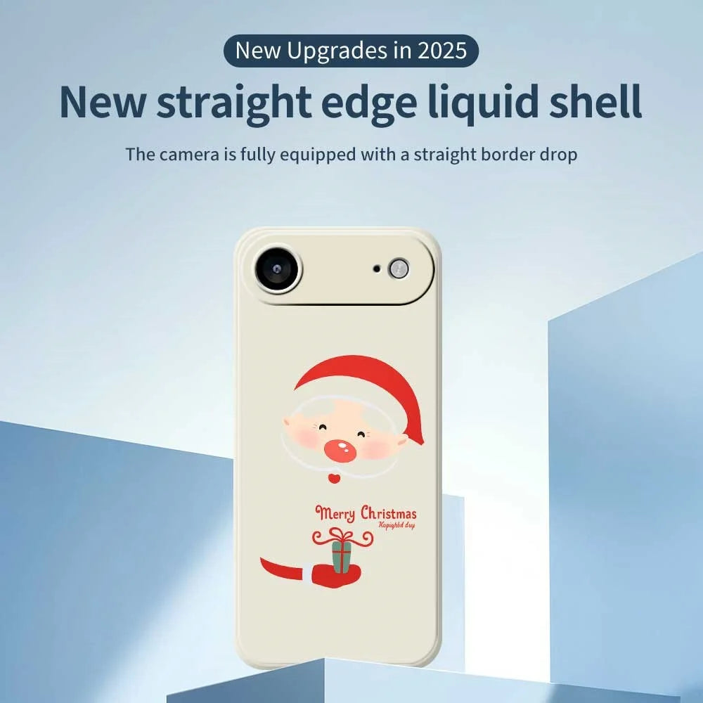 For iPhone Air Case Santa Claus Gift Pattern Printing Straight Edge TPU Phone Back Cover - Green - 2