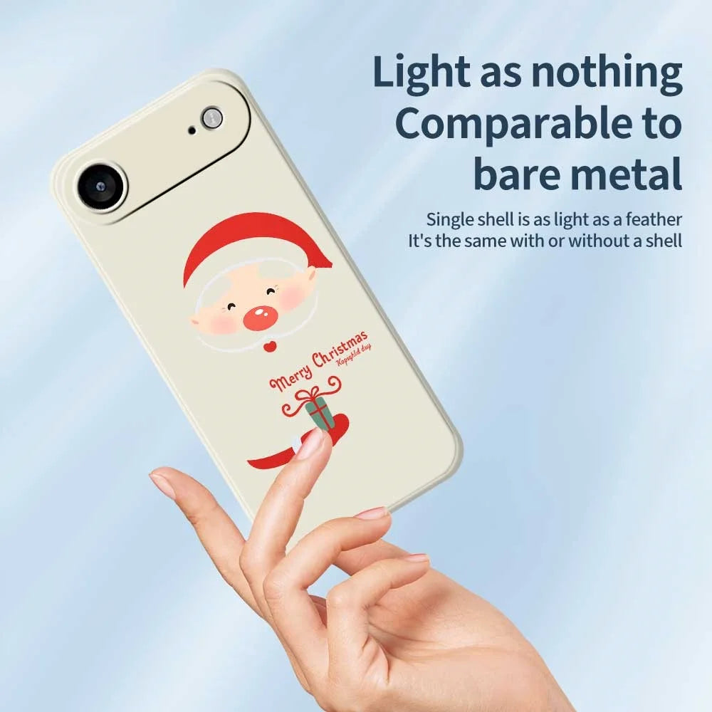 For iPhone Air Case Santa Claus Gift Pattern Printing Straight Edge TPU Phone Back Cover - Green - 3