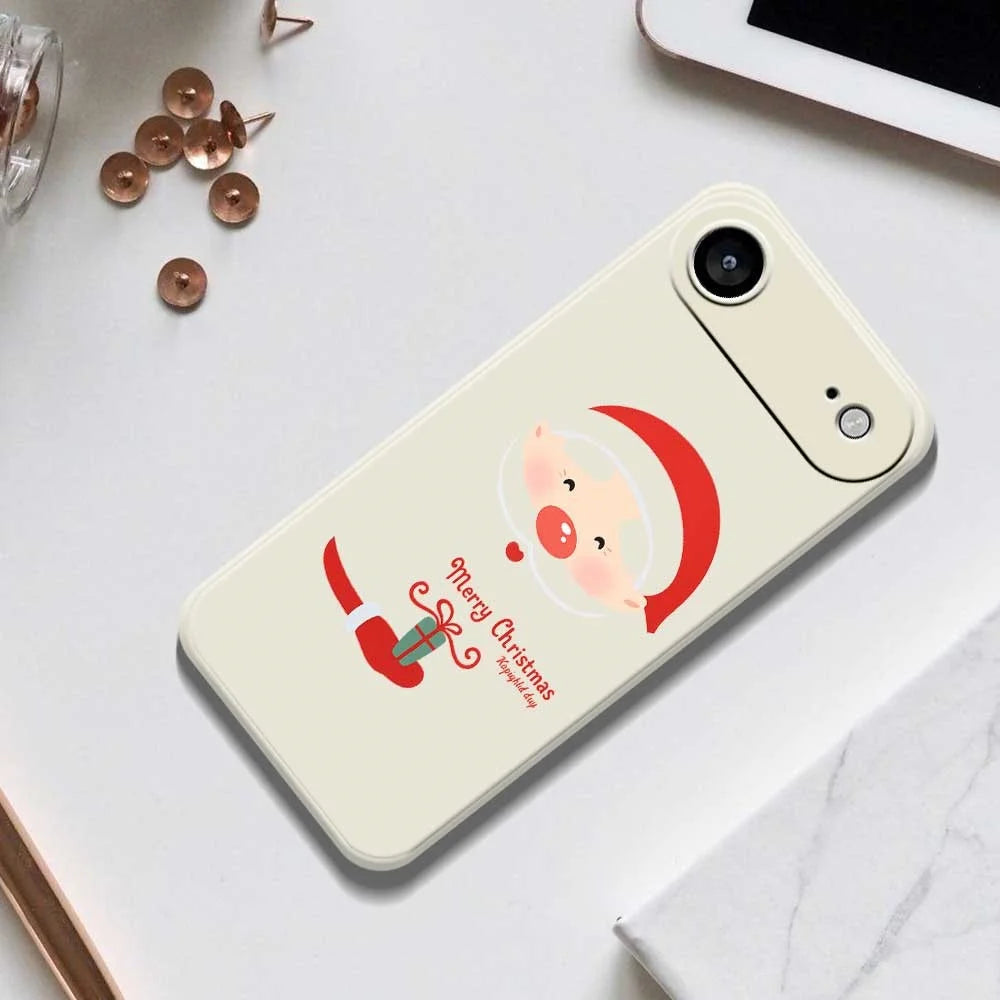 For iPhone Air Case Santa Claus Gift Pattern Printing Straight Edge TPU Phone Back Cover - Green - 6