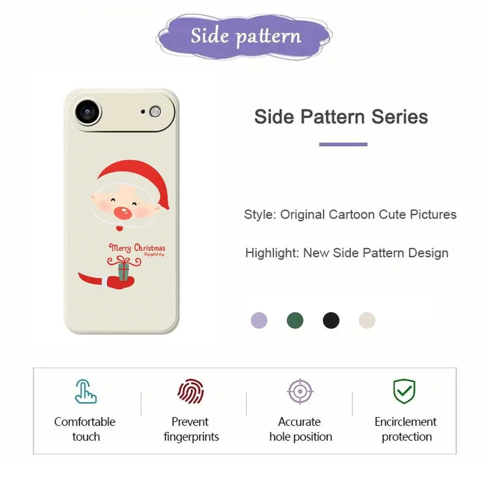 For iPhone Air Case Santa Claus Gift Pattern Printing Straight Edge TPU Phone Back Cover - Green - 7