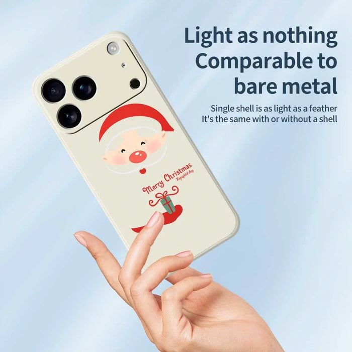 For iPhone 18 Pro / 17 Pro Case Santa Claus Gift Pattern Printing Straight Edge TPU Phone Back Cover - Green - 3