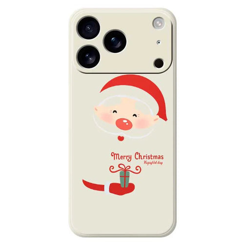 For iPhone 18 Pro Max / 17 Pro Max Case Santa Claus Gift Pattern Printing Straight Edge TPU Phone Back Cover - Beige - 1