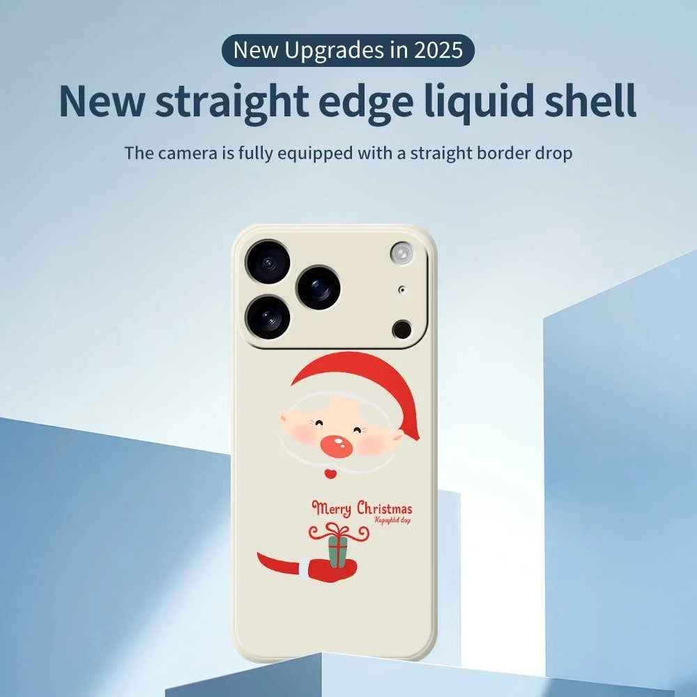For iPhone 18 Pro Max / 17 Pro Max Case Santa Claus Gift Pattern Printing Straight Edge TPU Phone Back Cover - Beige - 2