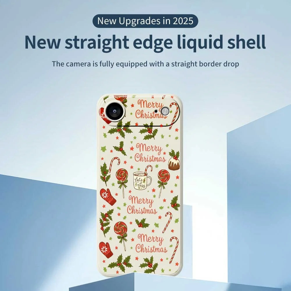 For iPhone Air Case Christmas Candy Gloves Pattern Printing Straight Edge TPU Phone Back Cover - Beige - 2