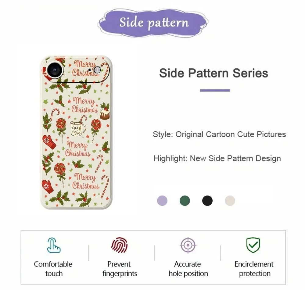 For iPhone Air Case Christmas Candy Gloves Pattern Printing Straight Edge TPU Phone Back Cover - Beige - 7