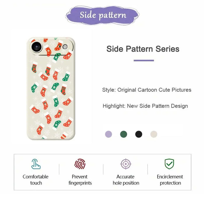 For iPhone Air Case Snowflake Socks Pattern Printing Straight Edge TPU Phone Back Cover - Beige - 7