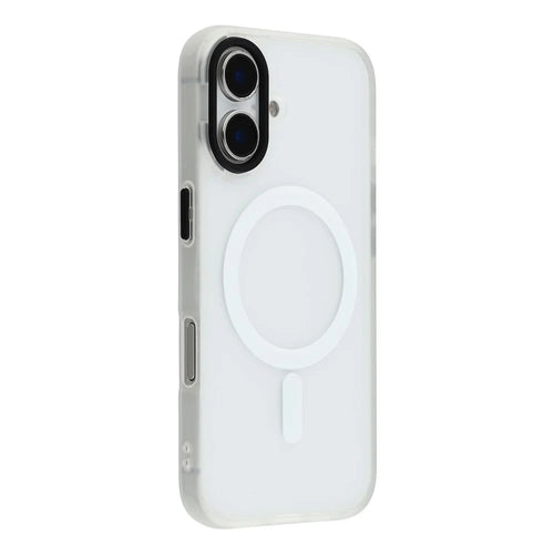 For iPhone 16 Case Compatible with MagSafe Skin-Touch PC + TPU Phone Cover - Transparent White - 1