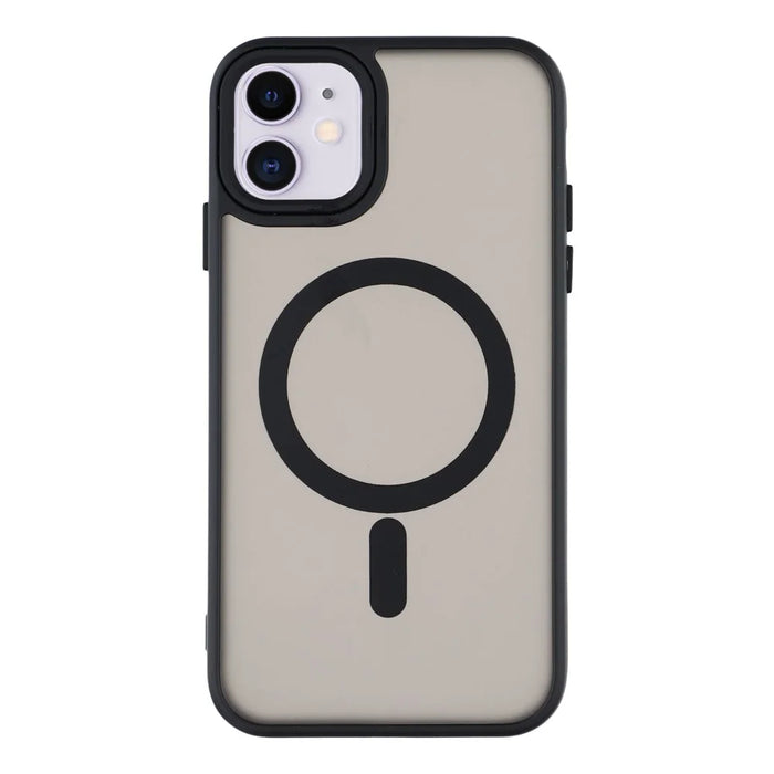 For iPhone 11 Case Compatible with MagSafe Skin-Touch PC + TPU Phone Cover - Black - 1