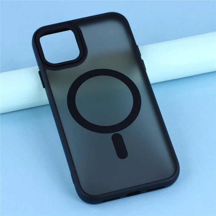 For iPhone 11 Case Compatible with MagSafe Skin-Touch PC + TPU Phone Cover - Black - 6