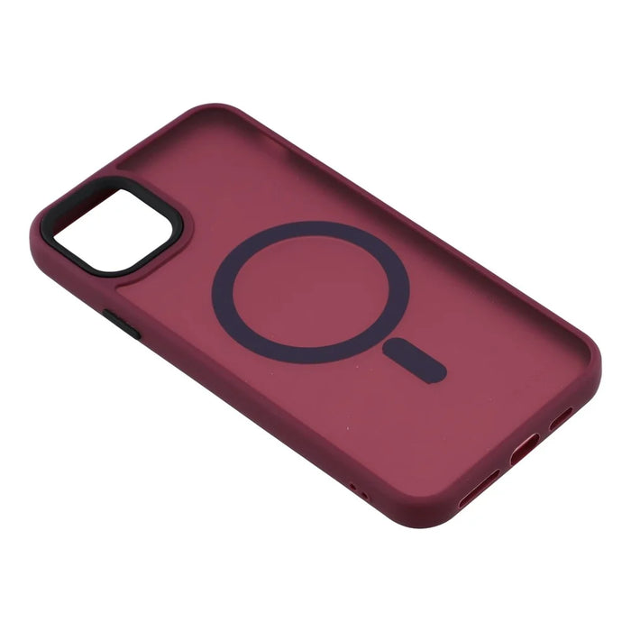 For iPhone 11 Pro Max Case Compatible with MagSafe Skin-Touch PC + TPU Phone Cover - Wine Red - 4