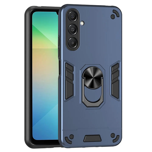 For Samsung Galaxy A18 5G / A18 4G / A17 5G / A17 4G Case PC + TPU Drop Defend Phone Cover with Ring Kickstand - Blue - 1