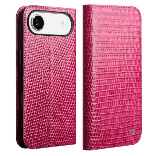 QIALINO For iPhone Air Wallet Case Crocodile Texture Genuine Cow Leather Anti-Drop Phone Cover - 1