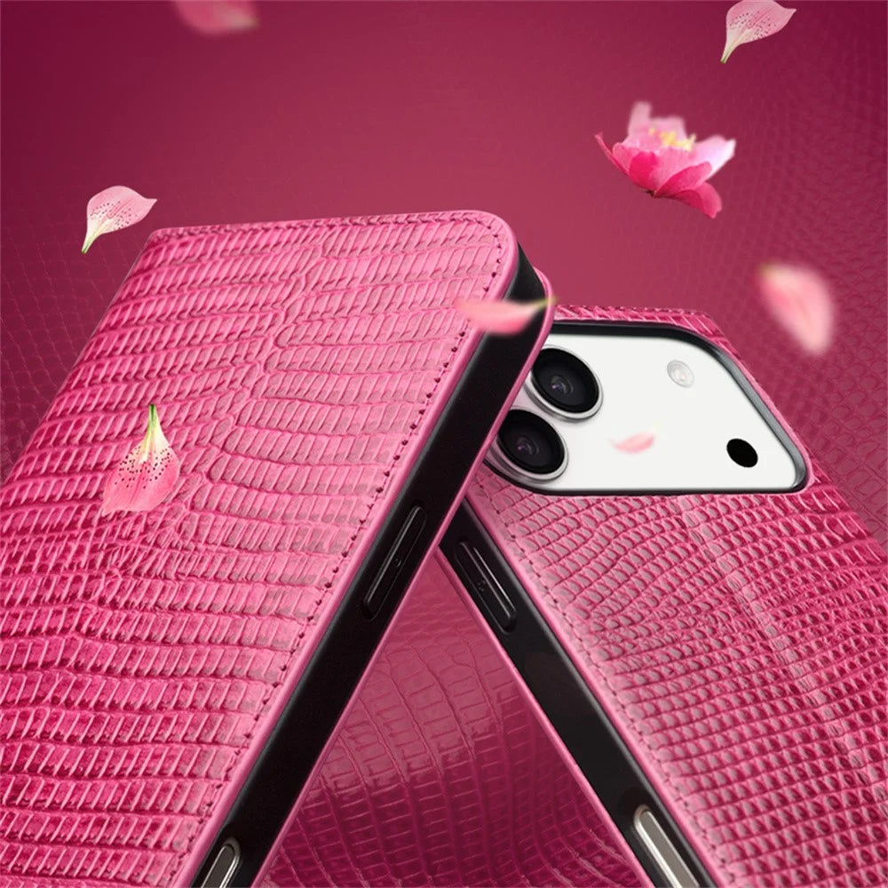 QIALINO For iPhone Air Wallet Case Crocodile Texture Genuine Cow Leather Anti-Drop Phone Cover - 7