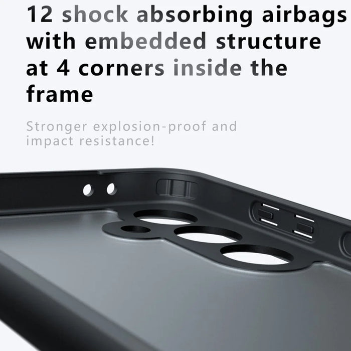 For Samsung Galaxy S25 Case Skin-Touch TPU + PC Matte Phone Back Cover, Transparent Black - 2