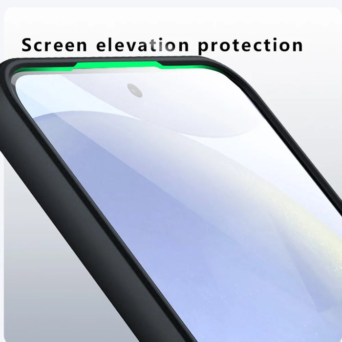 For Samsung Galaxy S25 Case Skin-Touch TPU + PC Matte Phone Back Cover, Transparent Black - 5