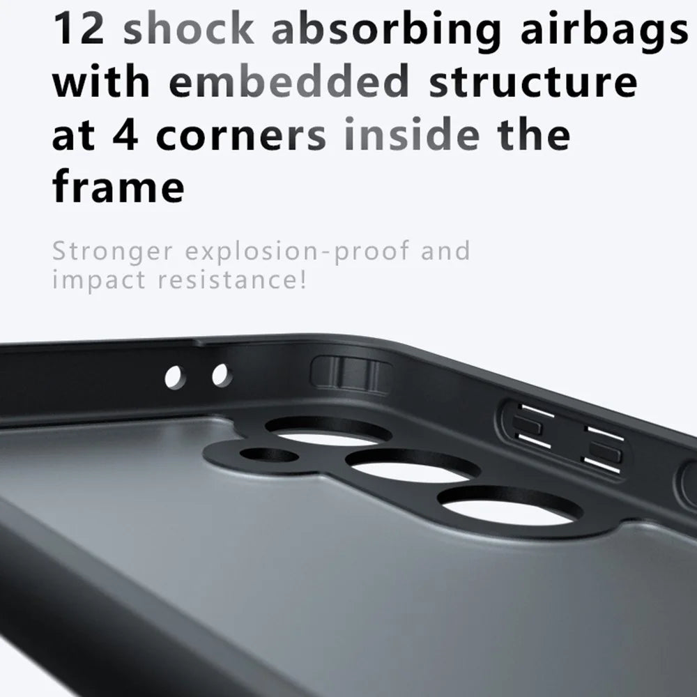 For Samsung Galaxy S25+ Case Skin-Touch TPU + PC Matte Phone Back Cover, Transparent Black - 2