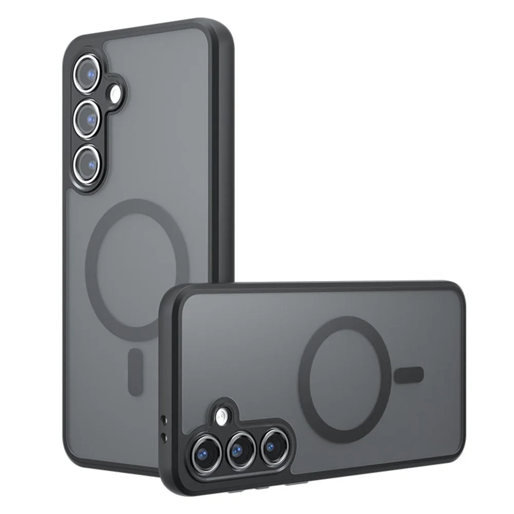 For Samsung Galaxy S25 Case Magnetic Case TPU + PC Matte Skin Touch Phone Cover - 1