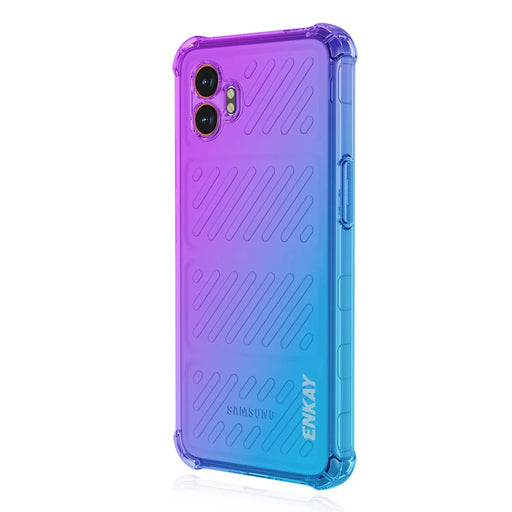 ENKAY For Samsung Galaxy XCover7 Pro TPU Case  Thickened Four Corner Drop-proof Phone Back Cover - Purple / Blue - 1