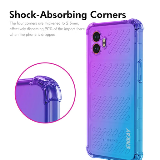 ENKAY For Samsung Galaxy XCover7 Pro TPU Case  Thickened Four Corner Drop-proof Phone Back Cover - Purple / Blue - 2