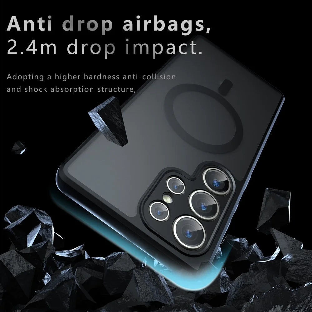 For Samsung Galaxy S23 Ultra Magnetic Case TPU + PC Matte Skin Touch Phone Cover - 3