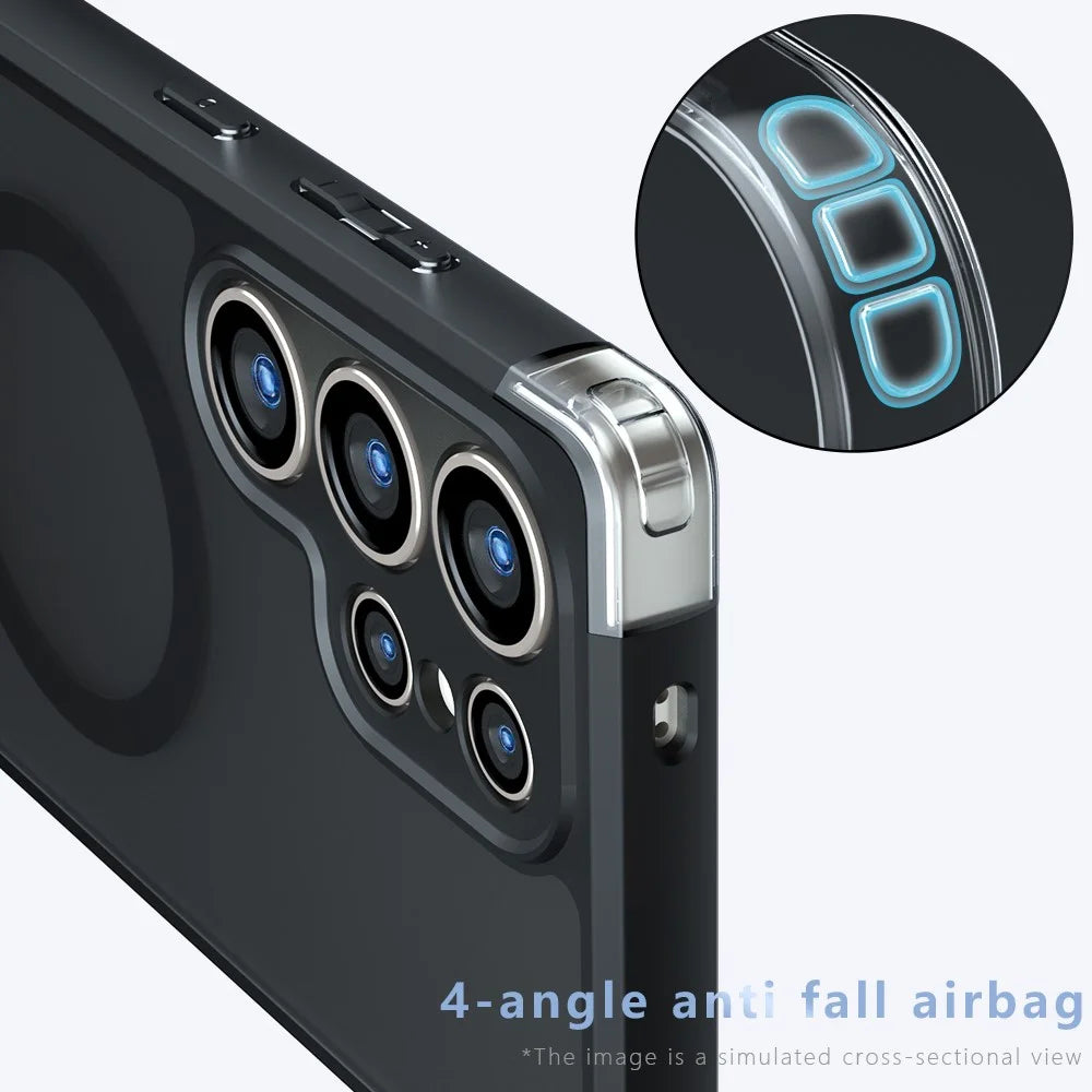 For Samsung Galaxy S23 Ultra Magnetic Case TPU + PC Matte Skin Touch Phone Cover - 4