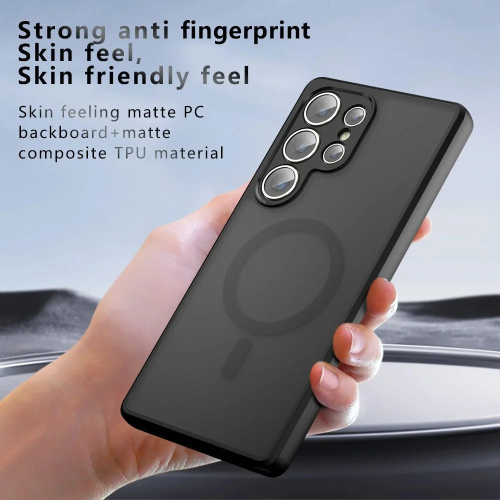 For Samsung Galaxy S22 Ultra 5G Magnetic Case TPU + PC Matte Skin Touch Phone Cover - 7