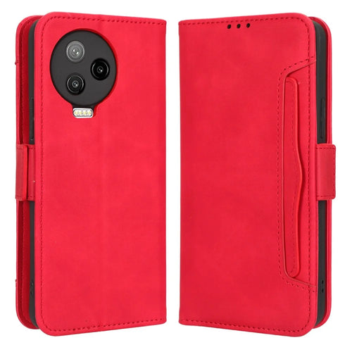For Infinix Note 12 Pro 4G X676B Multiple Card Slots Anti-Scratch PU Leather Dual Magnetic Clasp Phone Cover Stand Wallet Case - Red - 1