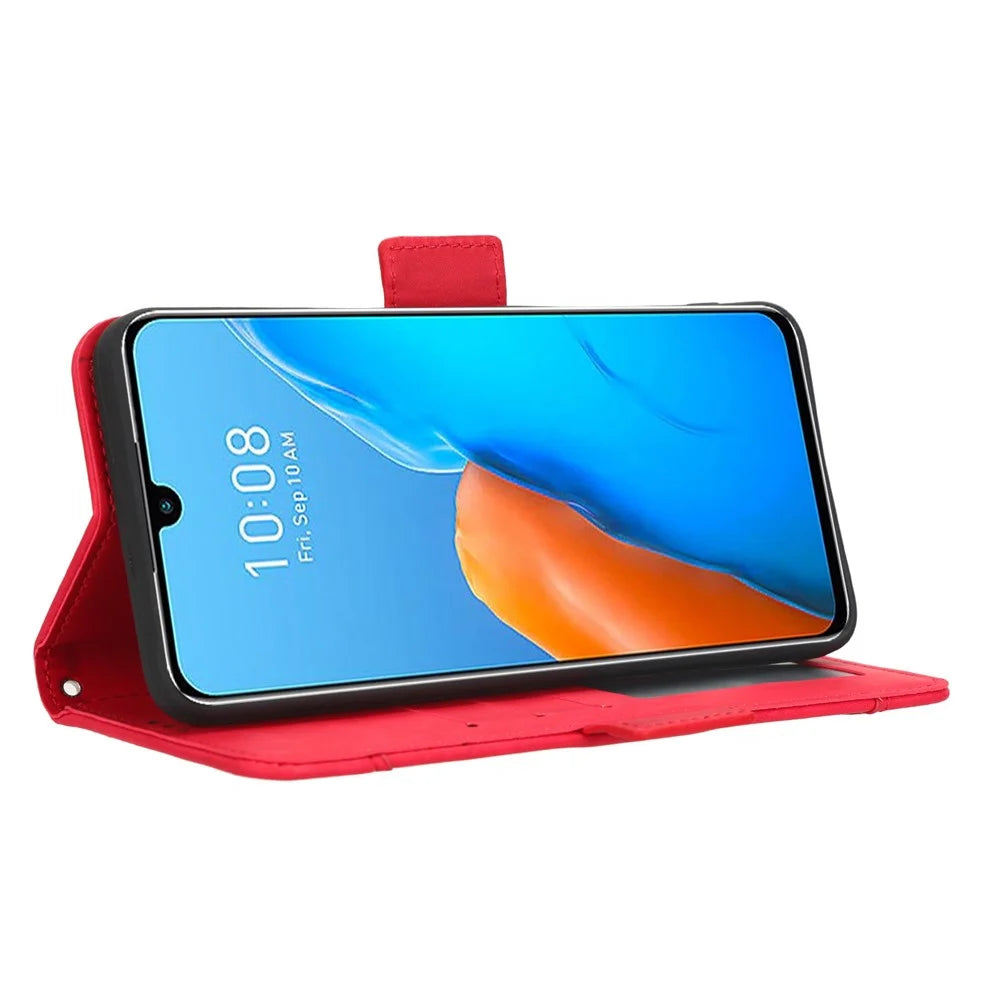 For Infinix Note 12 Pro 4G X676B Multiple Card Slots Anti-Scratch PU Leather Dual Magnetic Clasp Phone Cover Stand Wallet Case - Red - 4