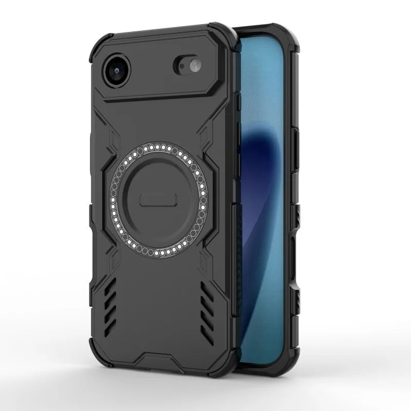 WANLONFENG For iPhone Air Magnetic Case  DJ Series PC TPU Phone Cover with 2Pcs Tempered Glass Film - Black - 2