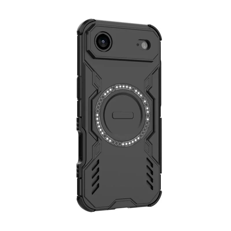 WANLONFENG For iPhone Air Magnetic Case  DJ Series PC TPU Phone Cover with 2Pcs Tempered Glass Film - Black - 5