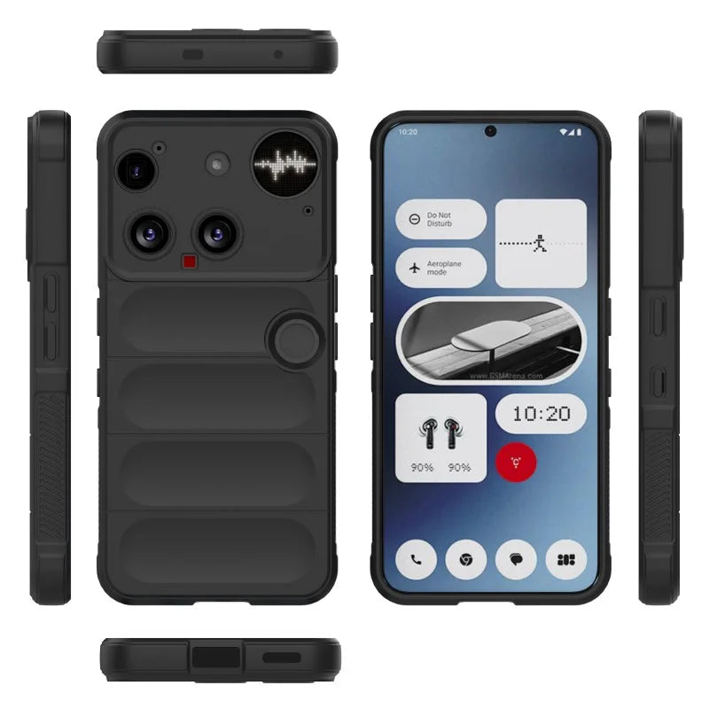 WANLONFENG For Nothing Phone (3) 5G TPU Case  HD Series Anti Slip Phone Cover with Tempered Glass - Black - 5